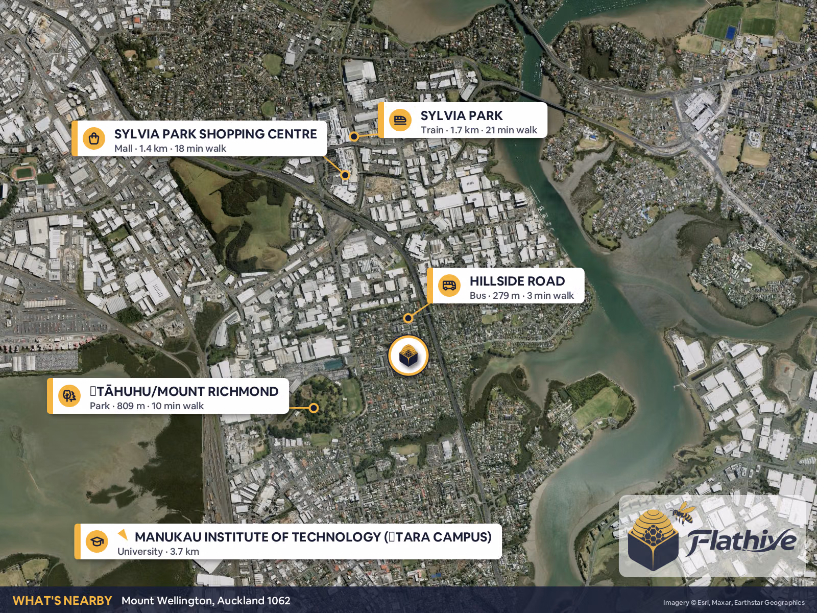 Nearby places – Mount Wellington background