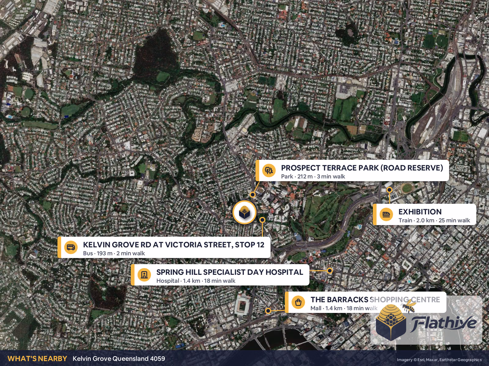 Nearby places – Kelvin Grove background