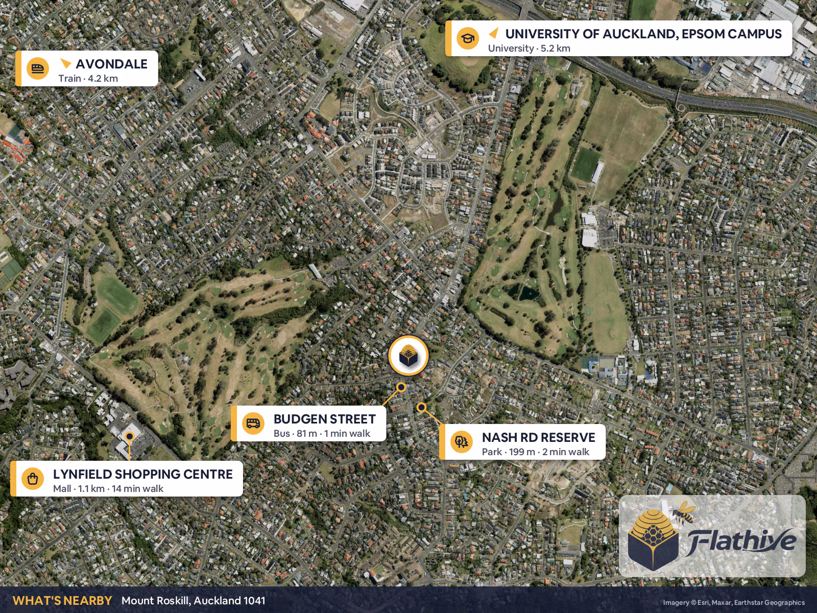 Nearby places – Mount Roskill background