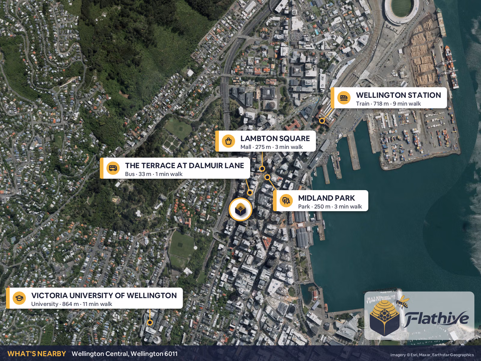 Nearby places – Wellington Central background