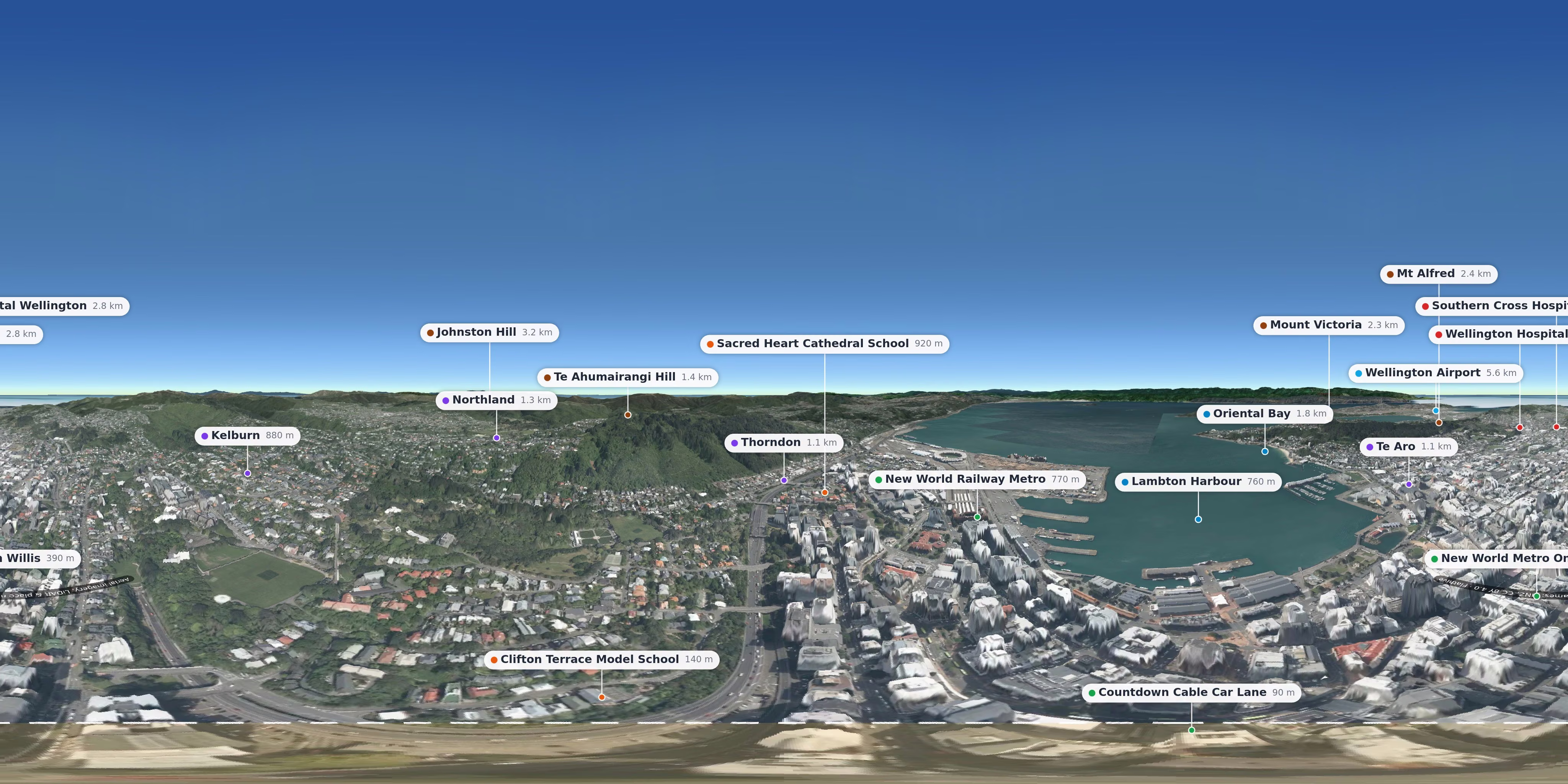 Aerial 360° view – Wellington Central background