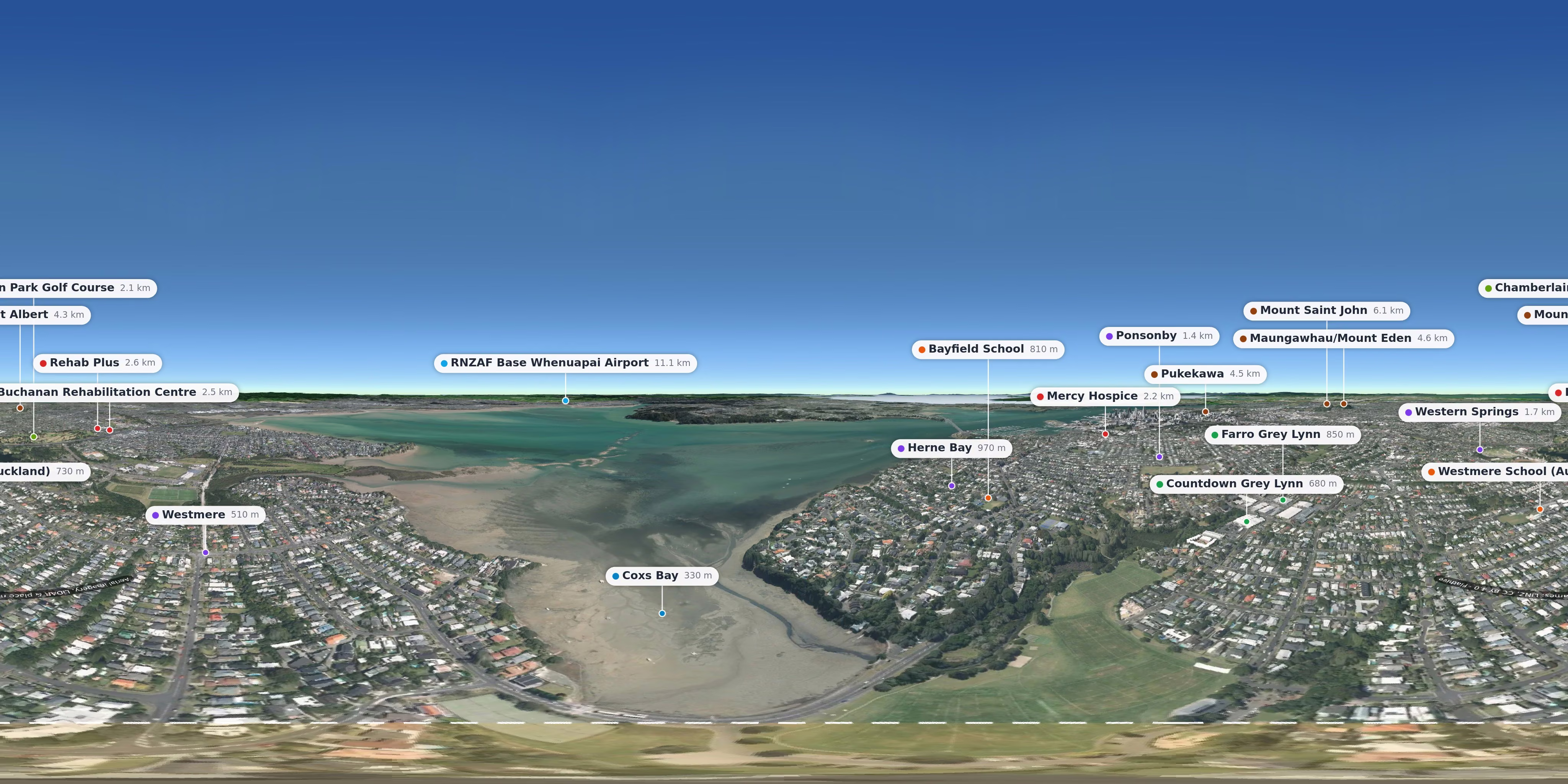 Aerial 360° view – Westmere background