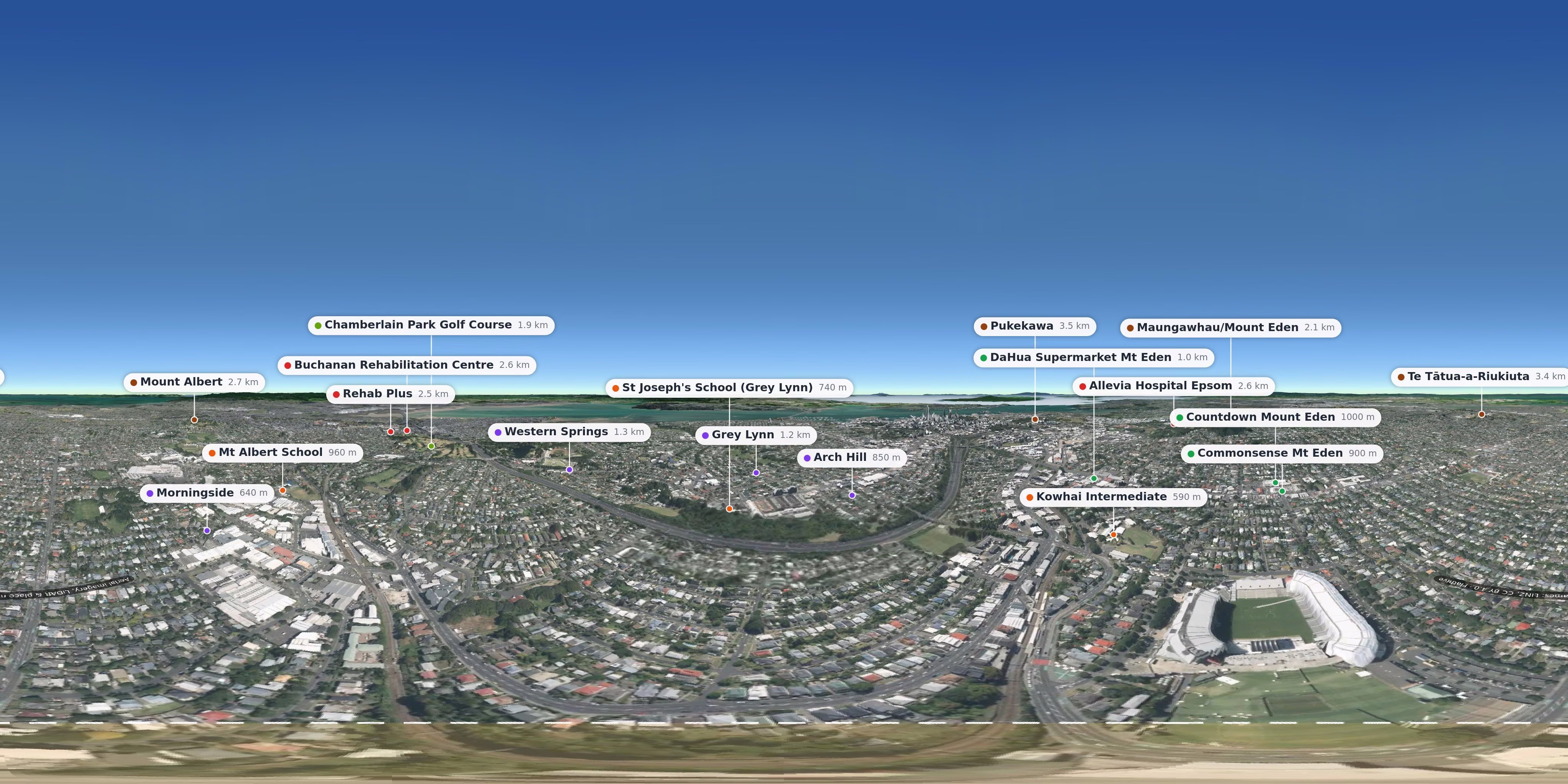 Aerial 360° view – Mount Eden