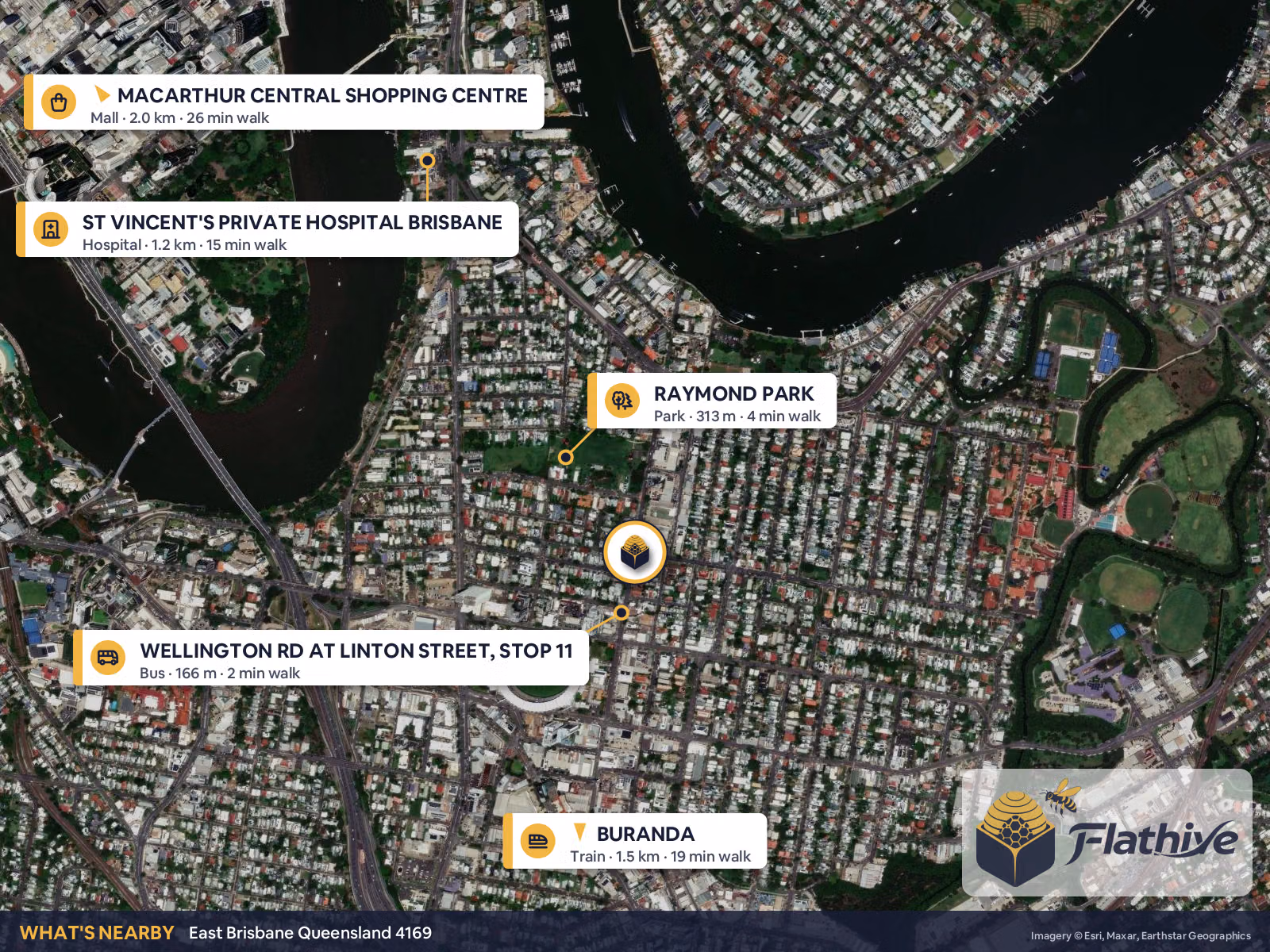 Nearby places – East Brisbane background