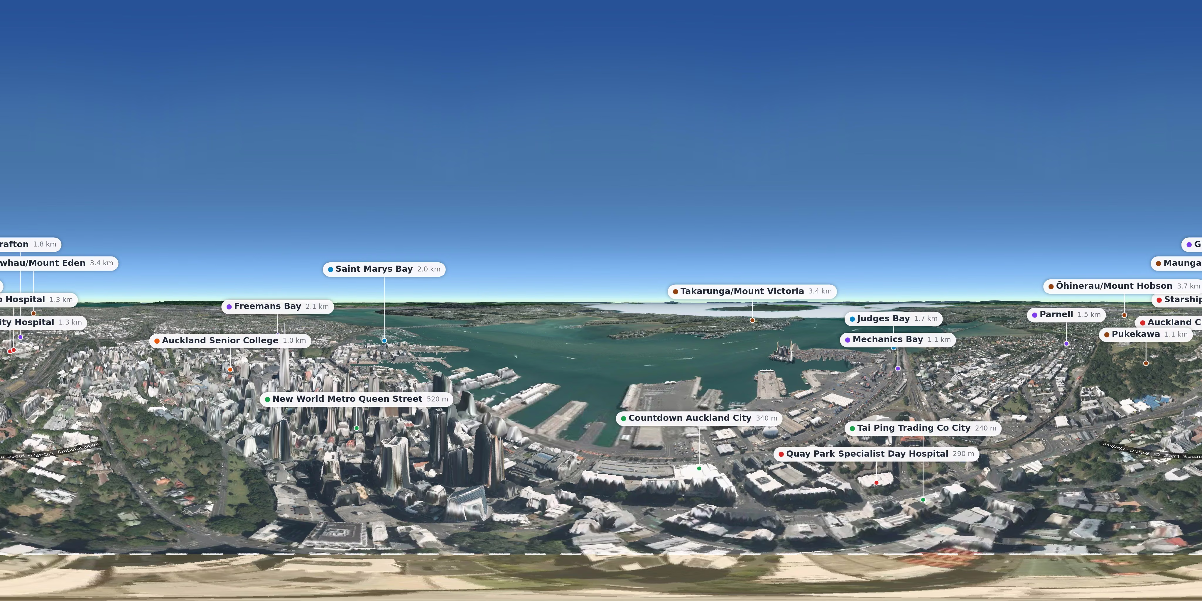 Aerial 360° view – Auckland CBD background