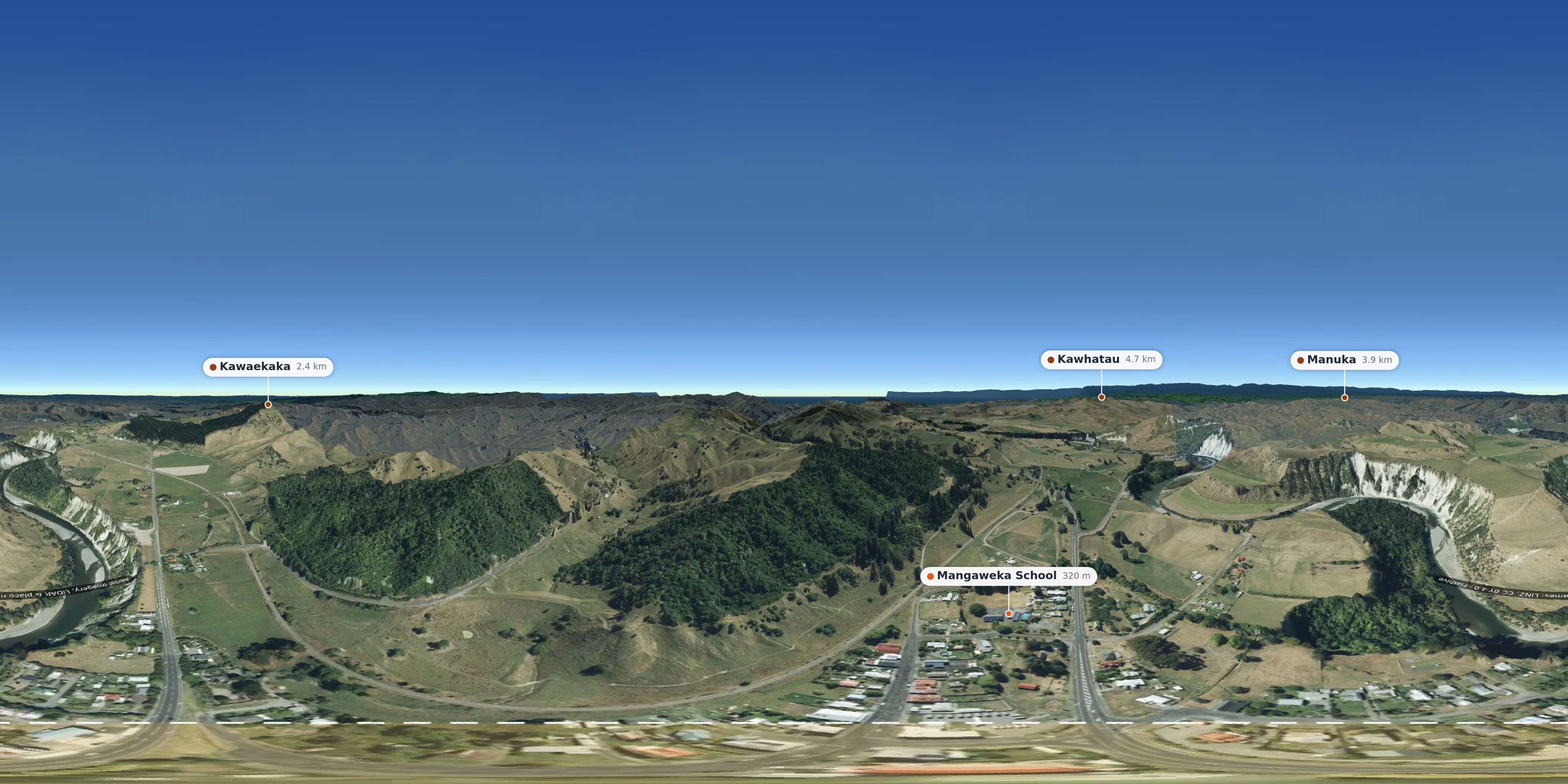 Aerial 360° view – Mangaweka background