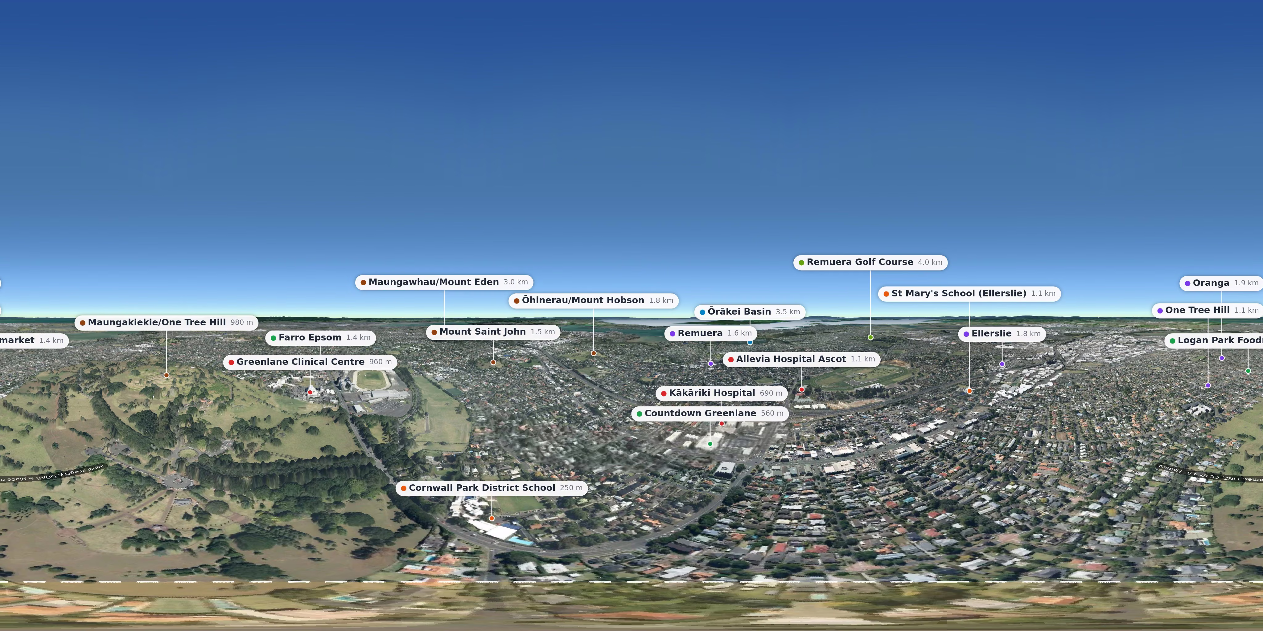 Aerial 360° view – Greenlane background