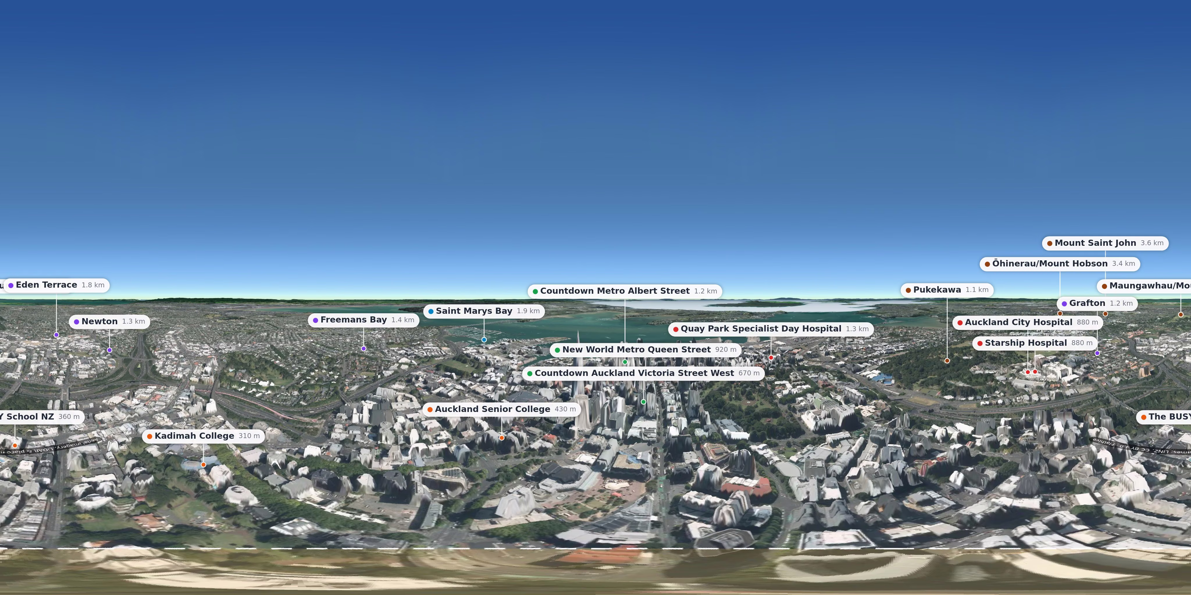 Aerial 360° view – Auckland CBD background