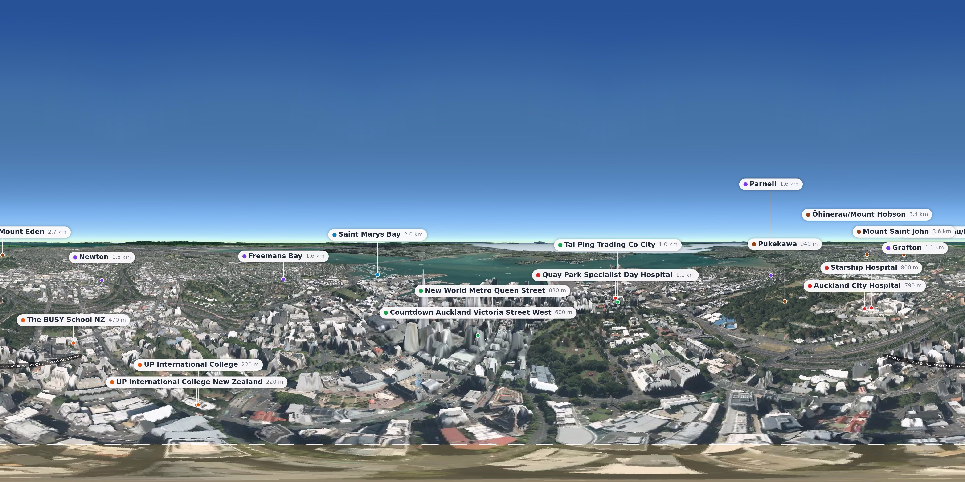 Aerial 360° view – Auckland CBD background
