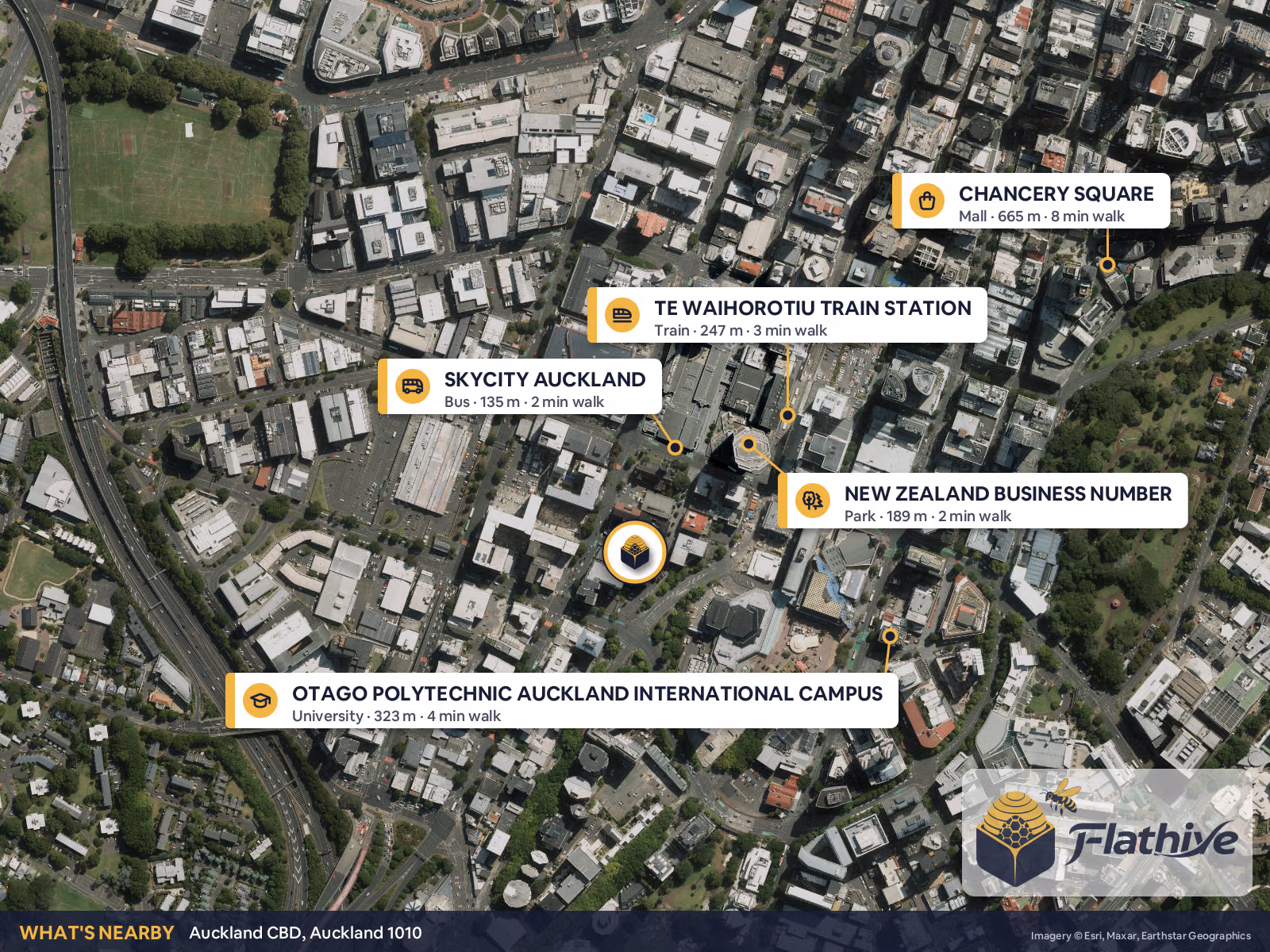 Nearby places – Auckland CBD background