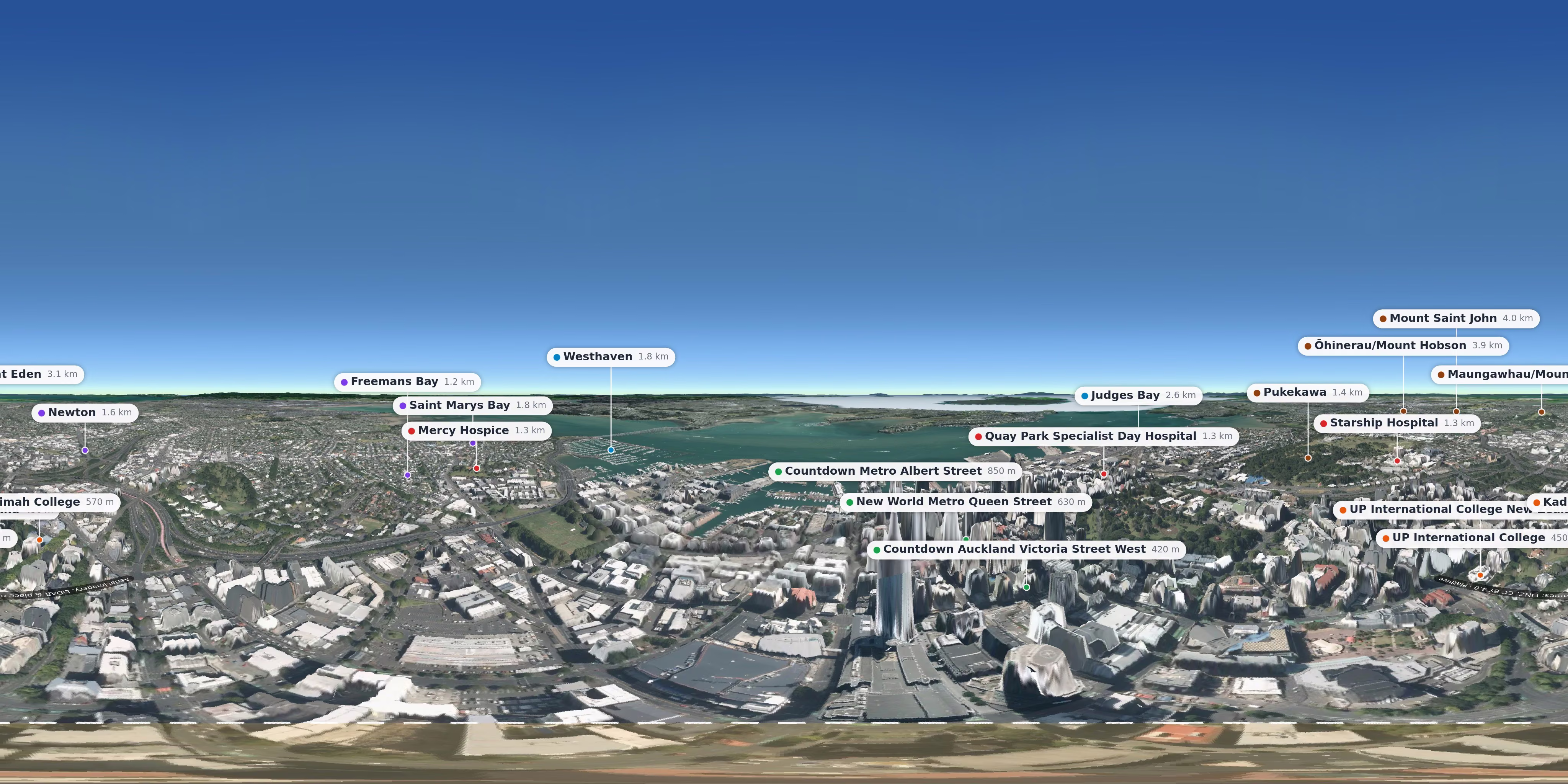 Aerial 360° view – Auckland CBD background