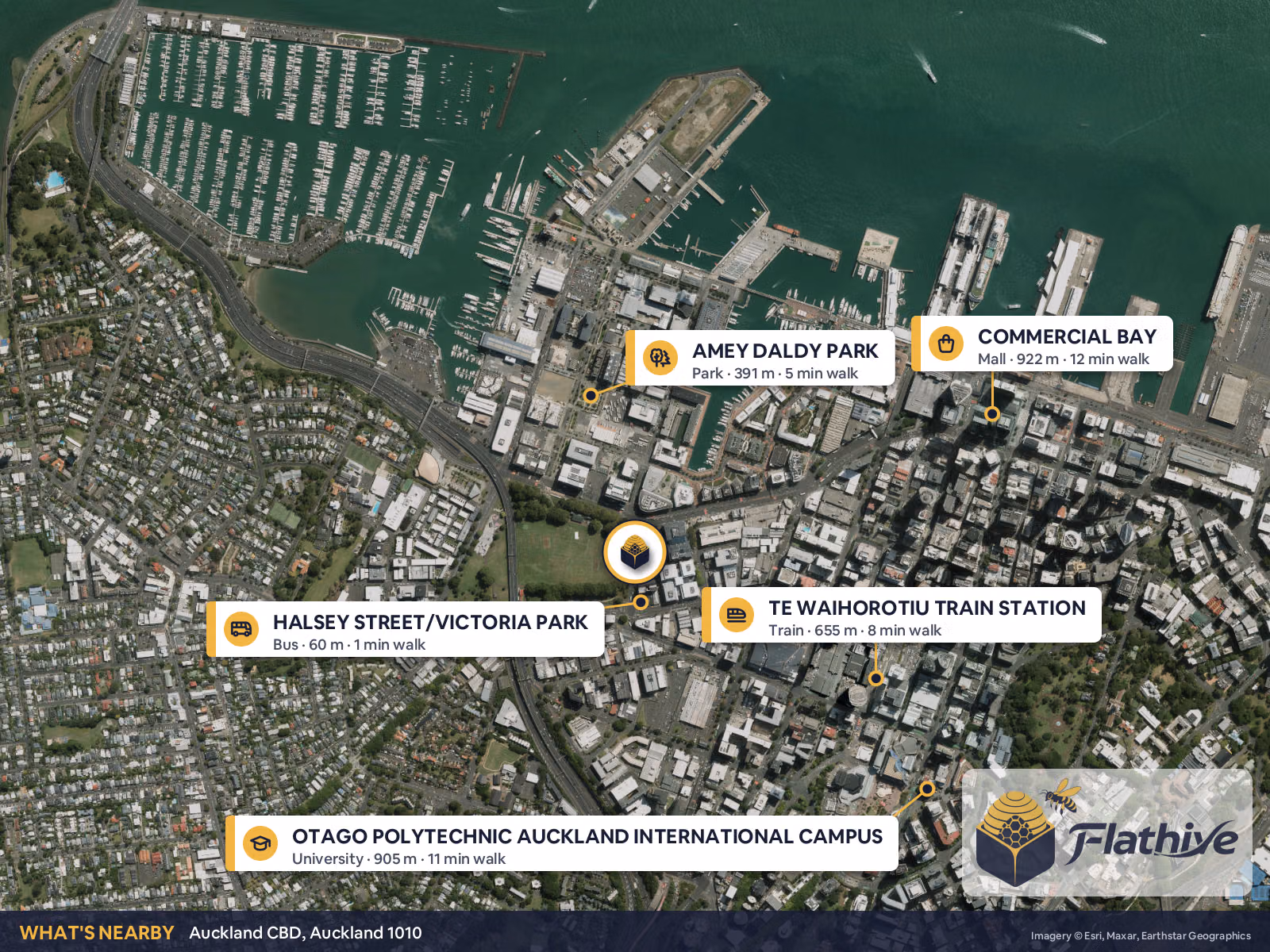 Nearby places – Auckland CBD background