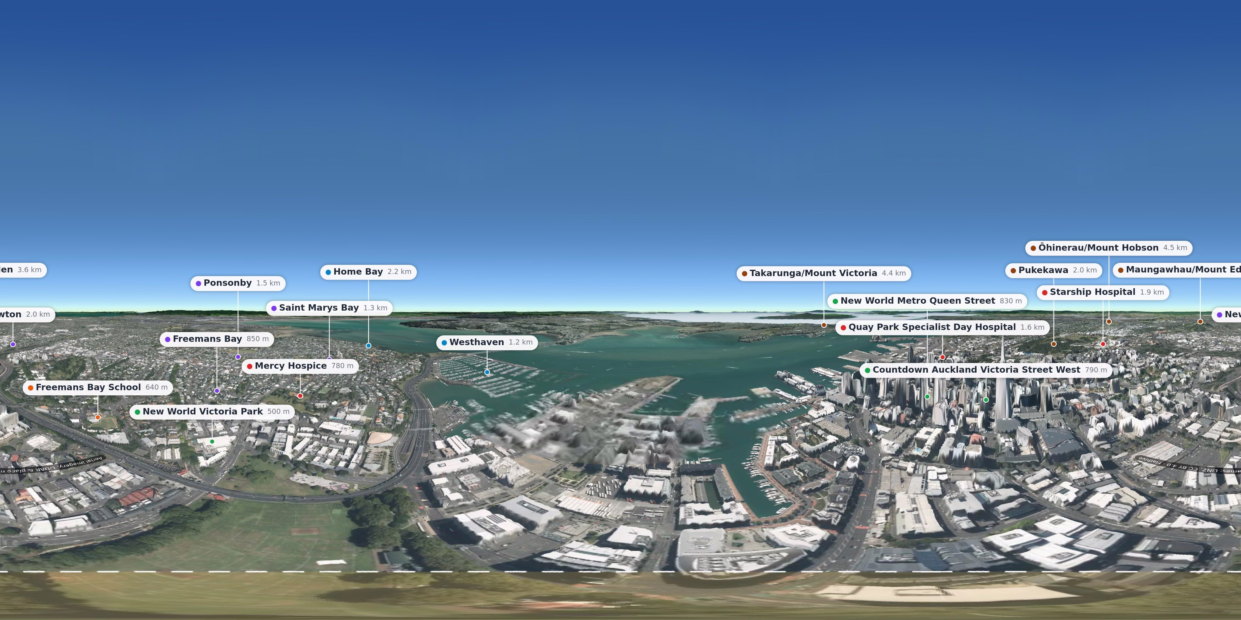 Aerial 360° view – Auckland CBD background
