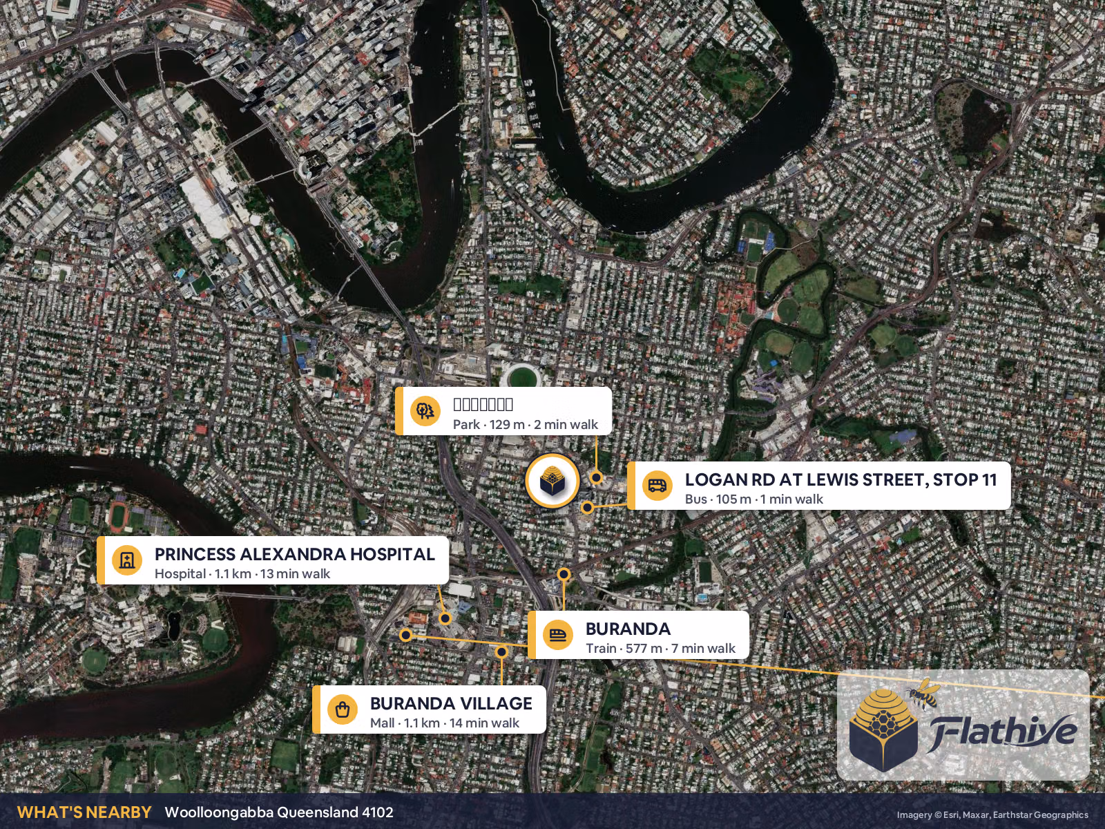 Nearby places – Woolloongabba background