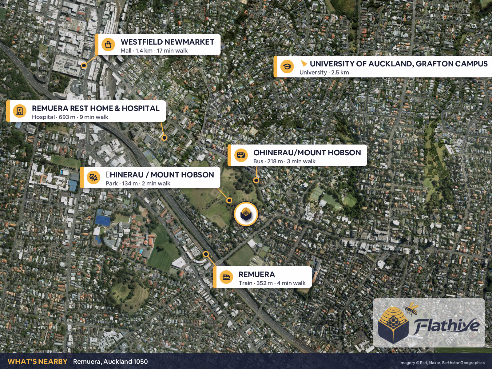 Nearby places – Remuera background