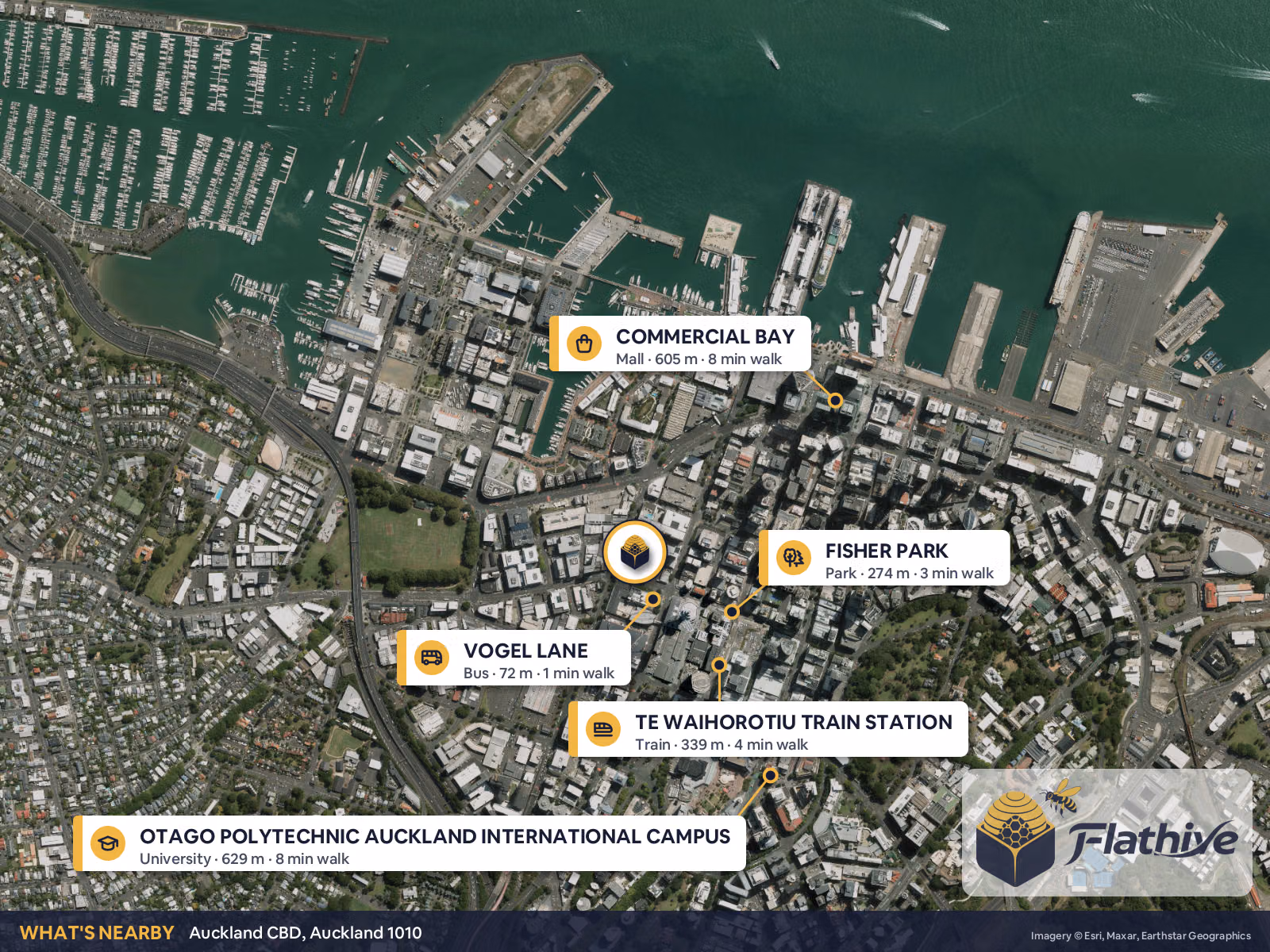 Nearby places – Auckland CBD background