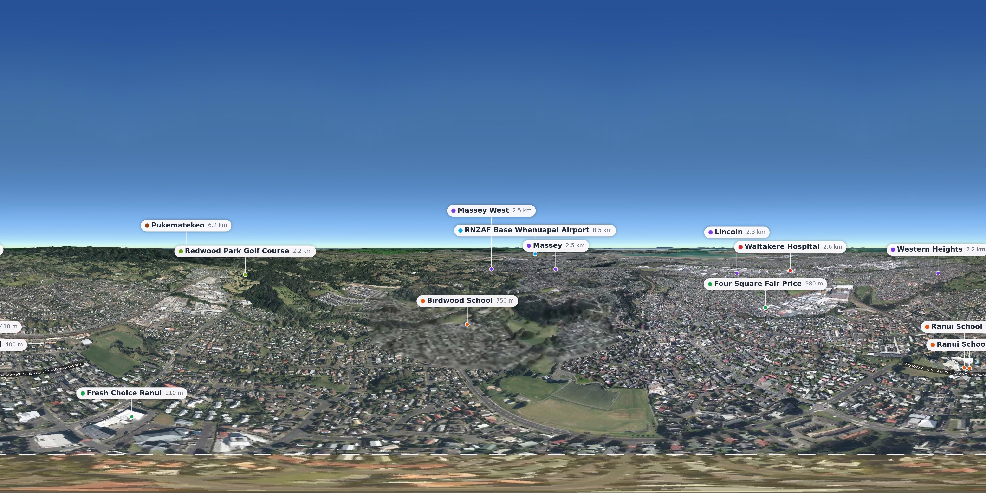 Aerial 360° view – Ranui background