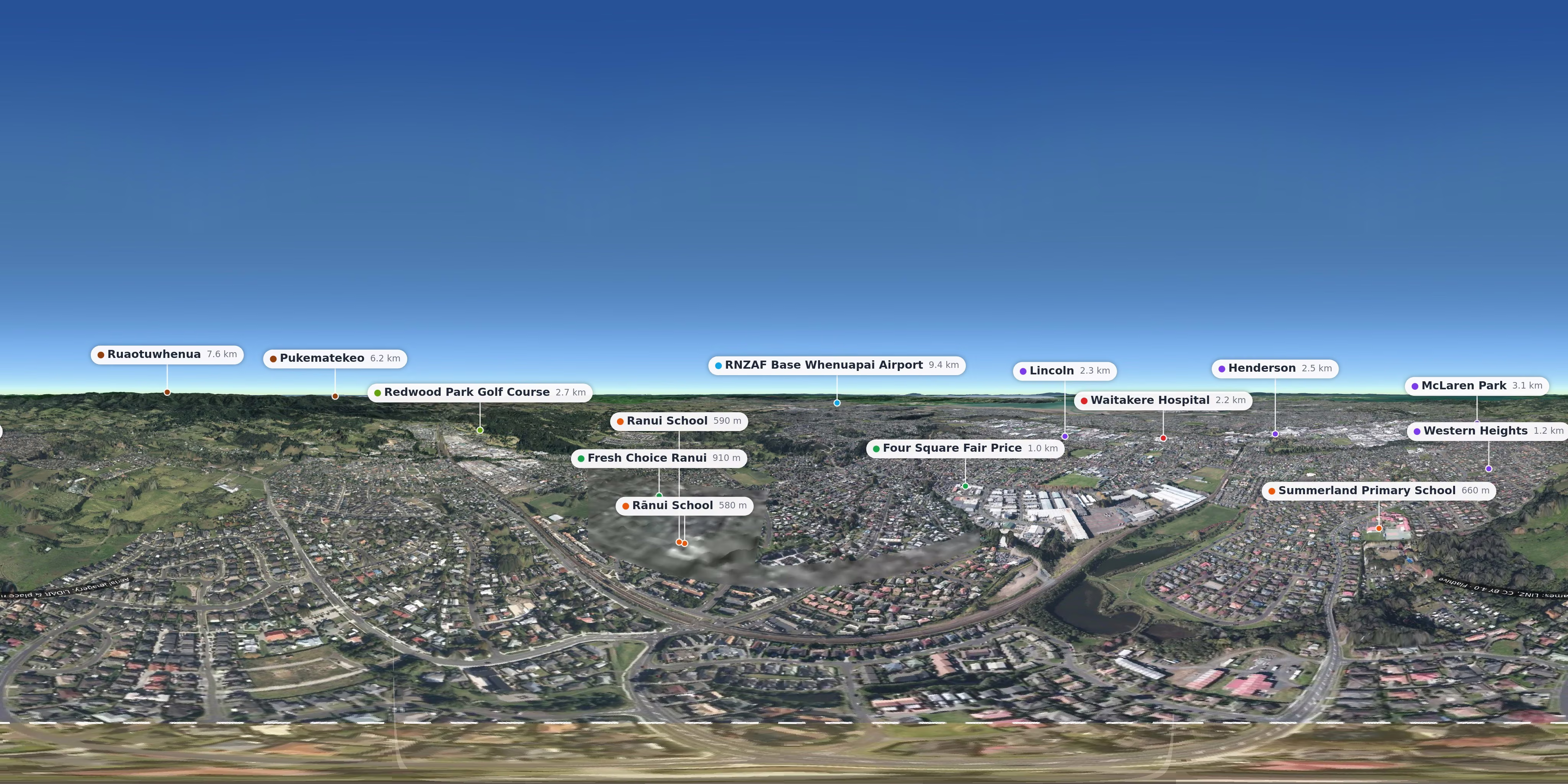 Aerial 360° view – Ranui background