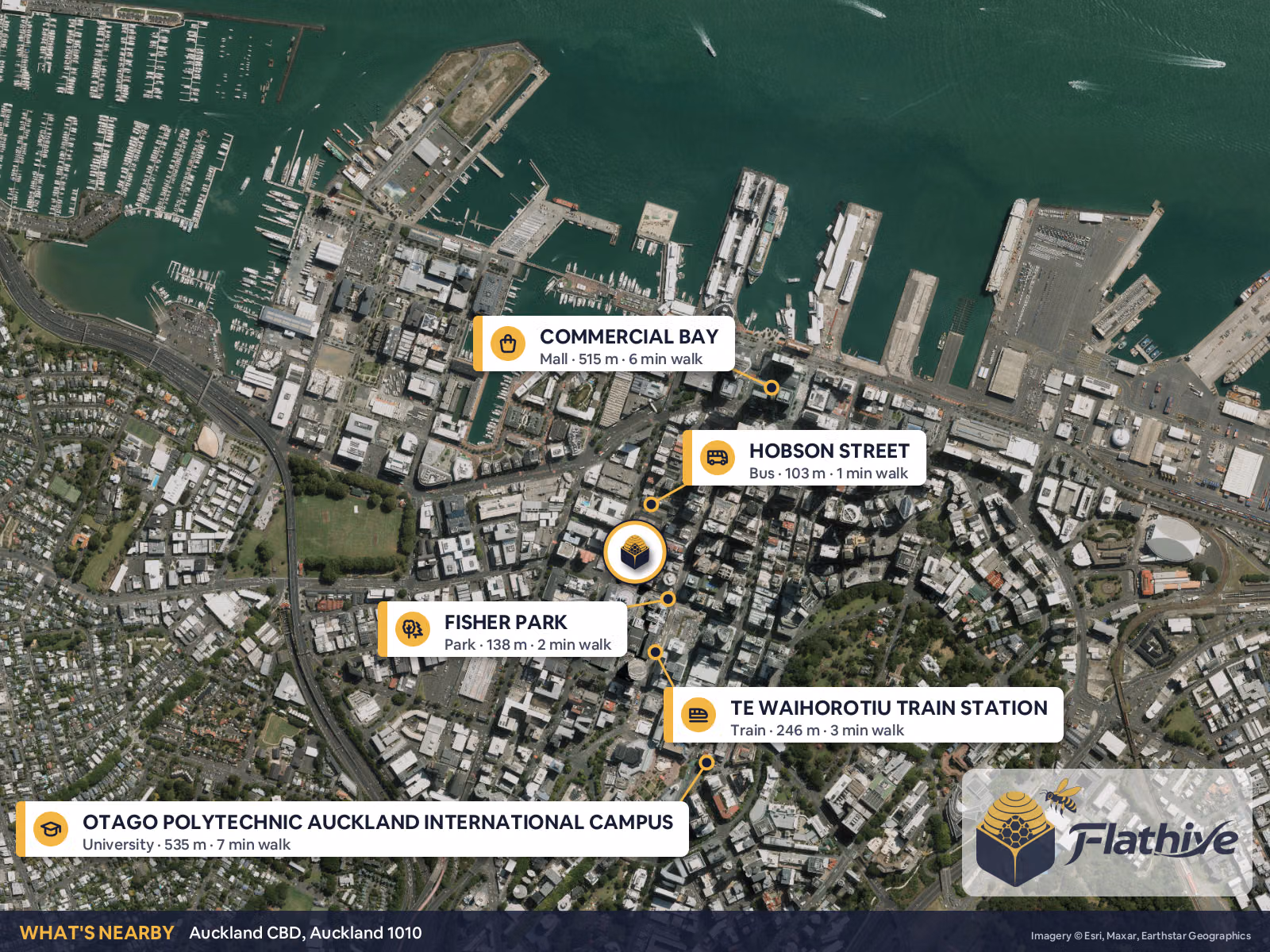 Nearby places – Auckland CBD background