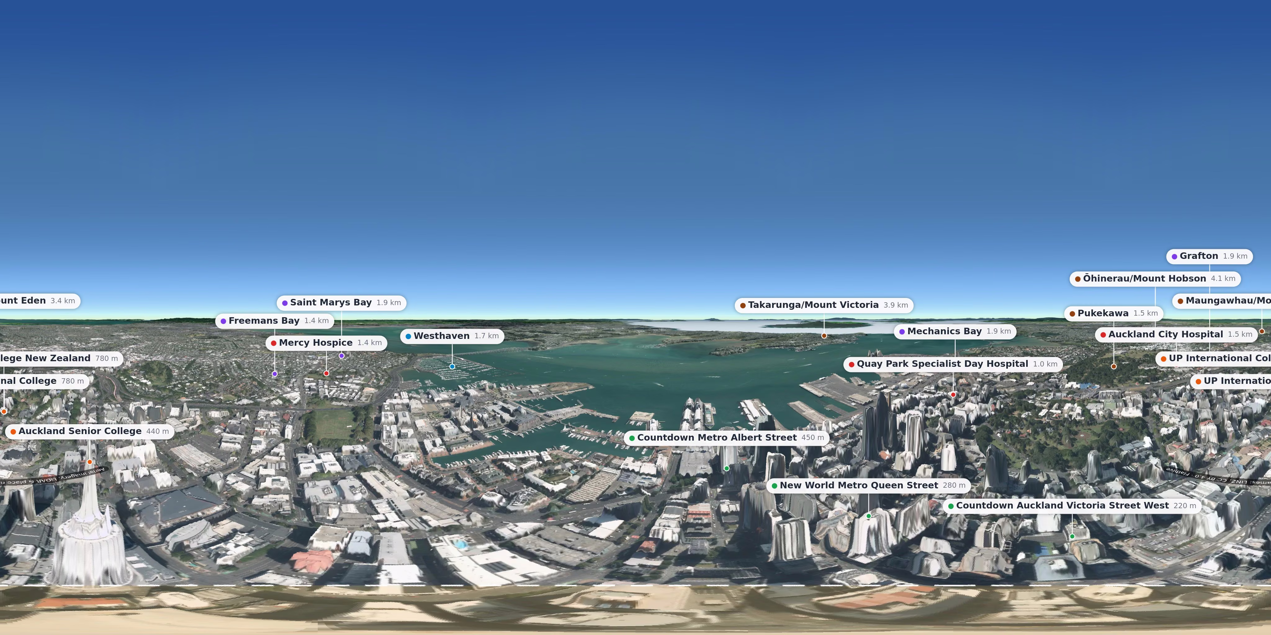 Aerial 360° view – Auckland CBD background