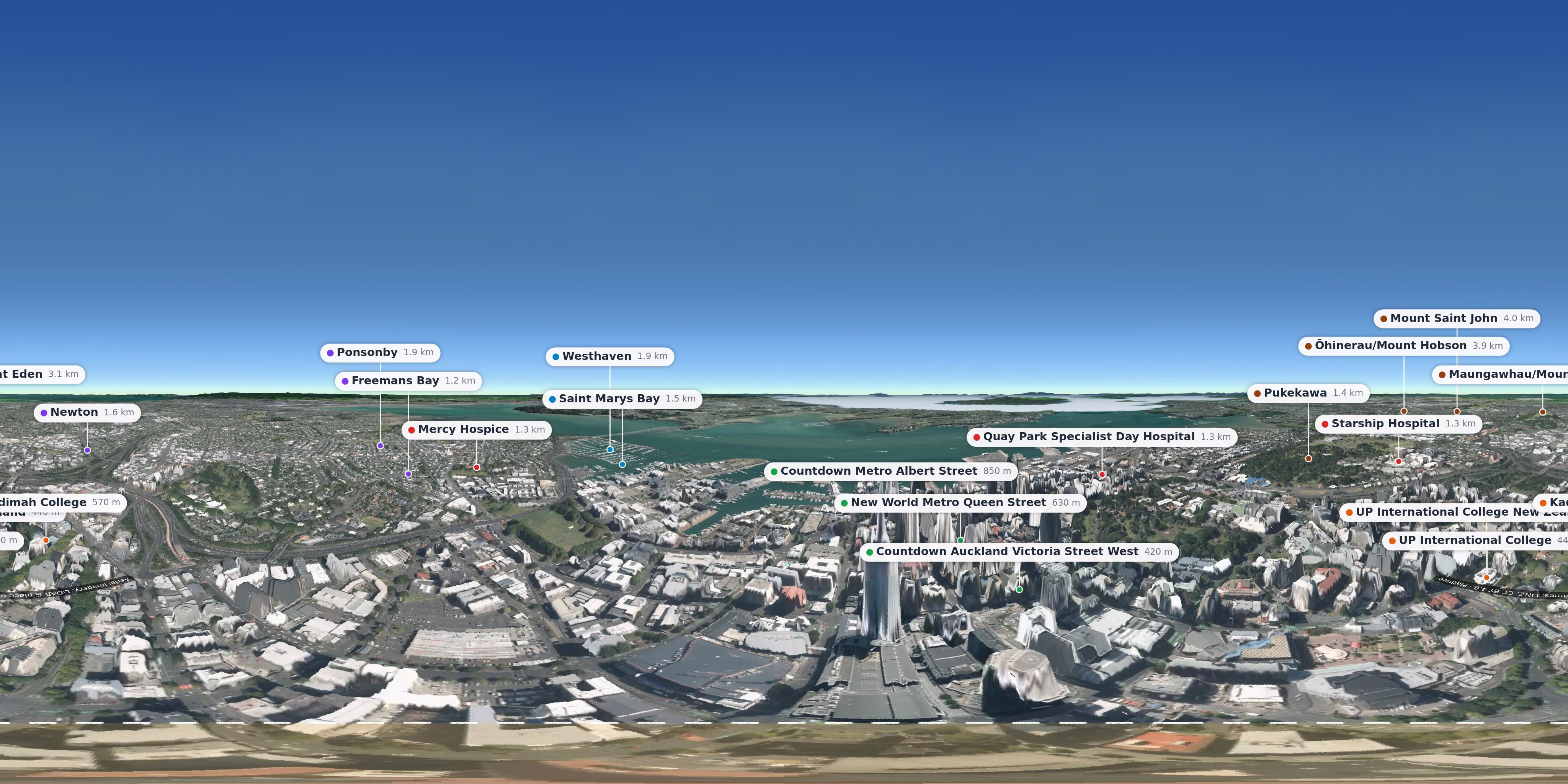 Aerial 360° view – Auckland Central background