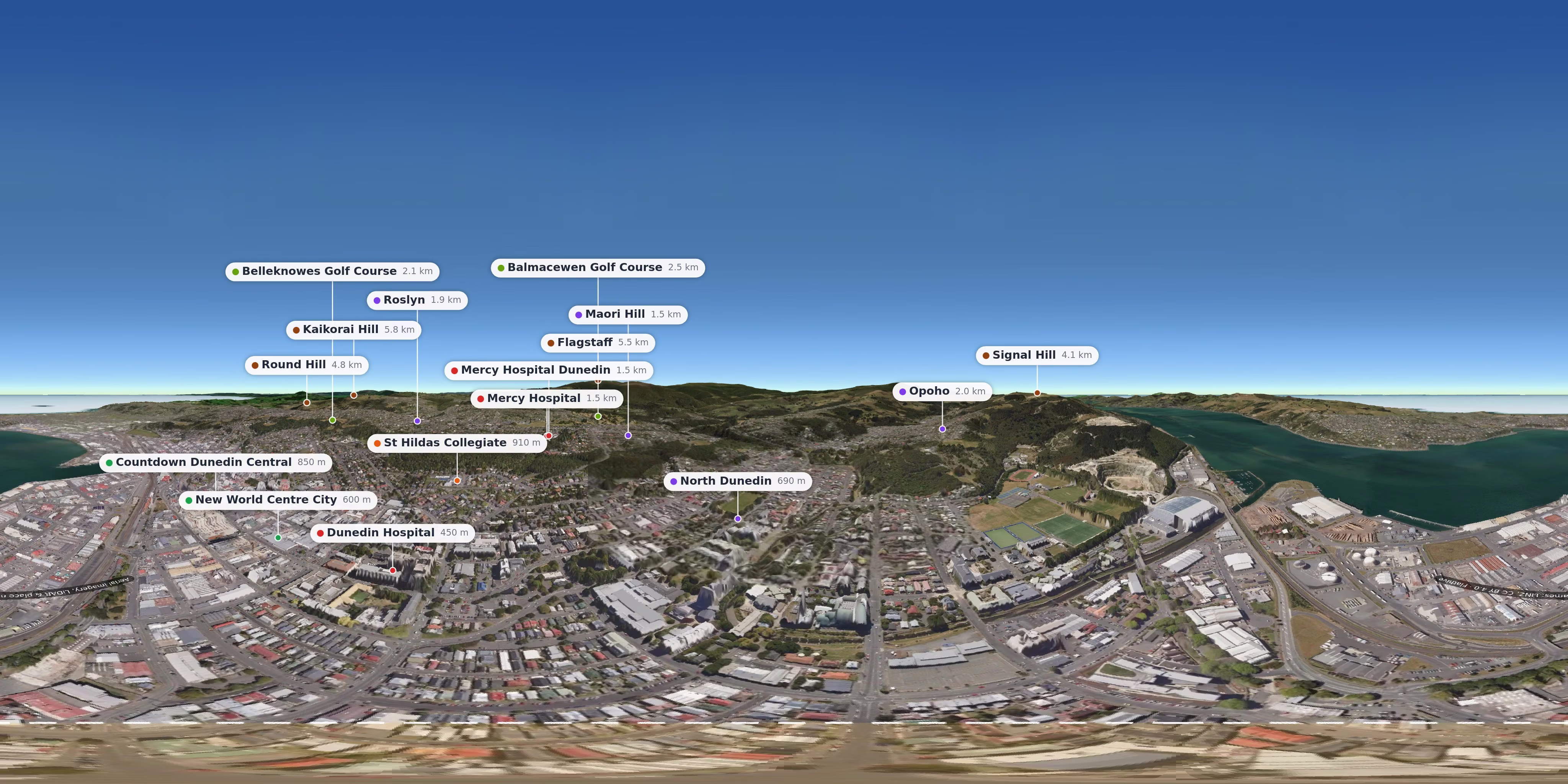 Aerial 360° view – Dunedin North