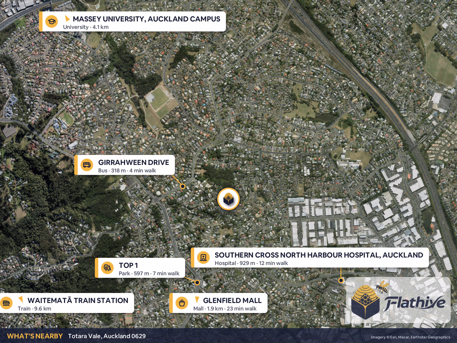 Nearby places – Totara Vale background