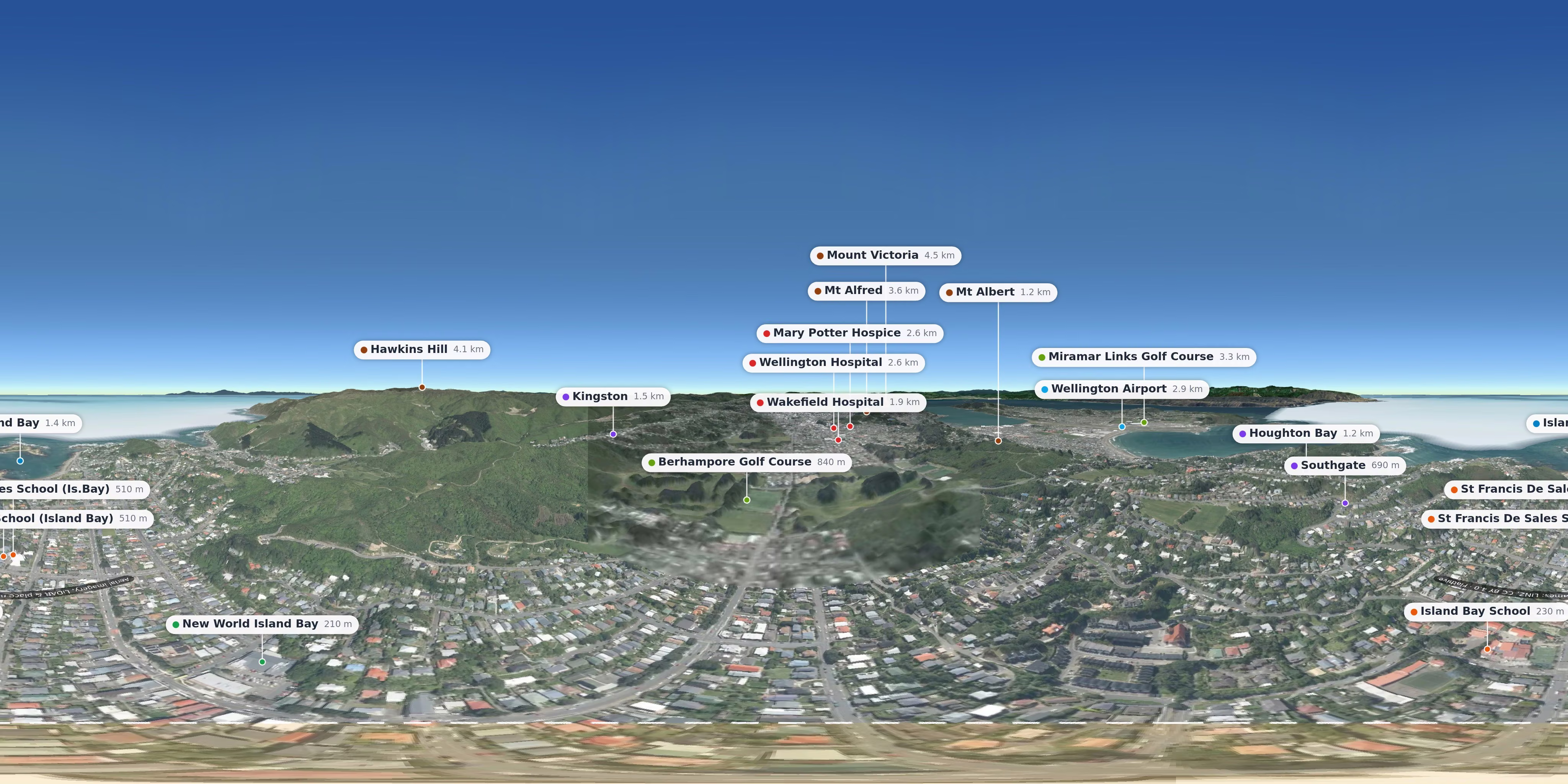 Aerial 360° view – Island Bay background